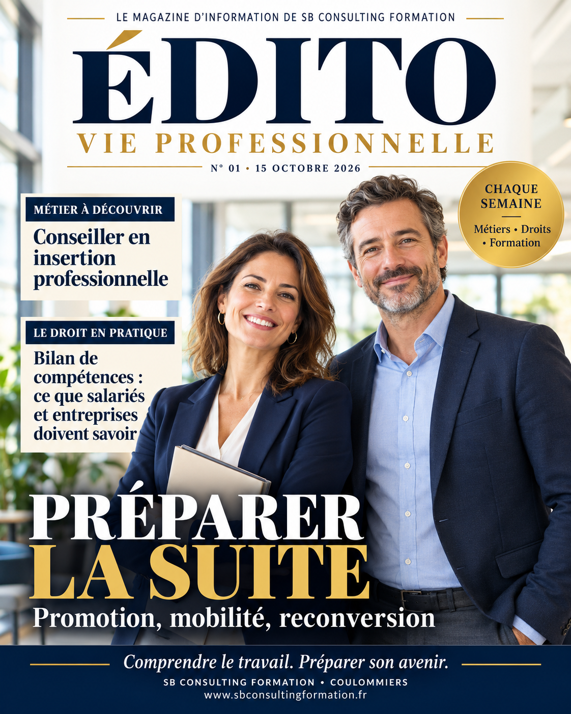 Couverture ÉDITO Vie professionnelle numéro 01 : Préparer la suite. Promotion, mobilité, reconversion.